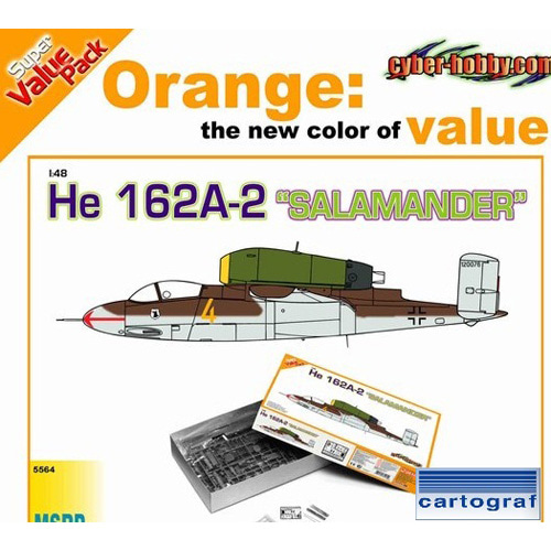 BD5564 1/48 He162A-2 Salamander + Photo-Etched Parts (Orange Series)(에칭포함)(카르토그라프 데칼포함)