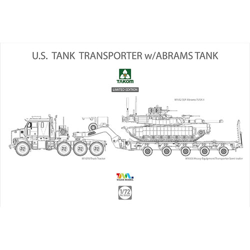 BT5002X  1/72 U.S.  M1070&amp;M1000 70 Ton Tank Transporter  w/ Abrams TANK Limited Edition-제품 검사 후 출고