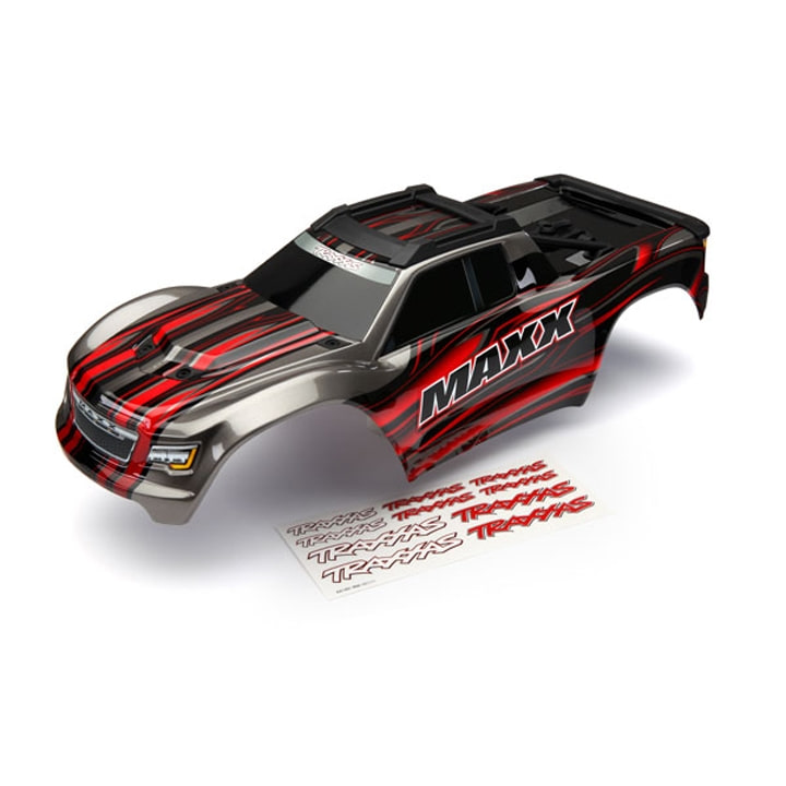 AX8911R Body, Maxx®, RED (painted)/ decal sheet