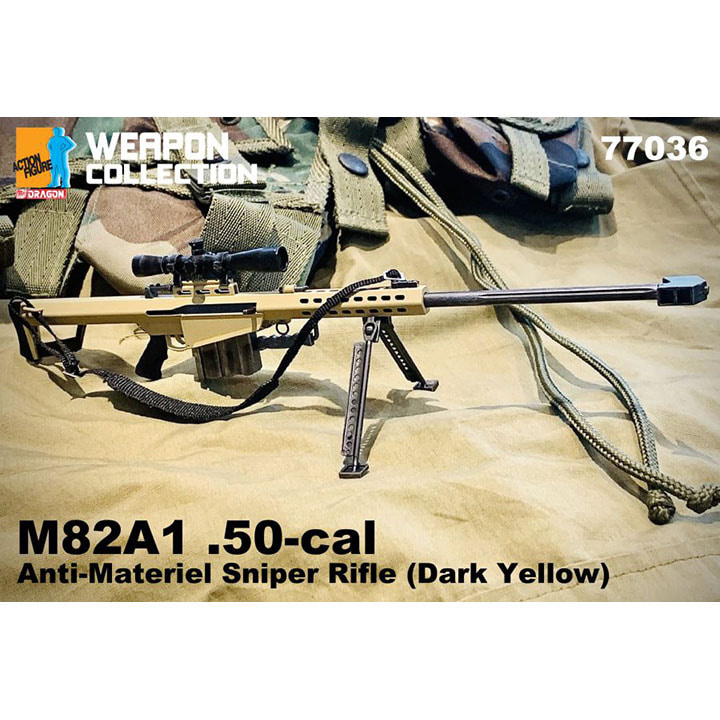 BD77036 1대6 M82A1 바레트 50구경 장거리 저격총/다크 엘로우 도색 - 액션 피규어용 모형 제품/작동 불가