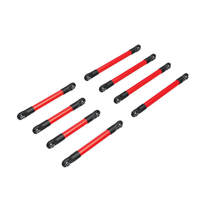 AX9749-RED Suspension link set, 6061-T6 aluminum (red-anodized) (includes 5x53mm front lower links (2), 5x46mm front upper links (2), 5x68mm rear lower or upper links (4))