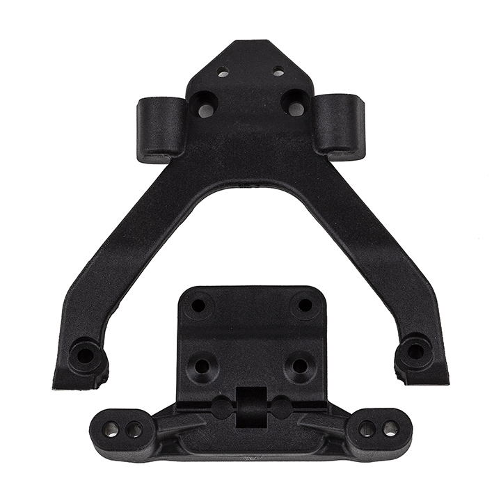 AA71182 RC10B6.4 Front Top Plate and Ballstud Mount, angled