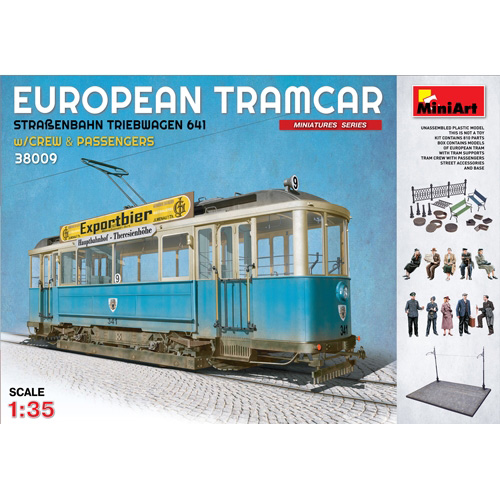 BE38009 1/35 EUROPEAN TRAMCAR (StraBenbahn Triebwagen 641) w/CREW &amp; PASSENGERS