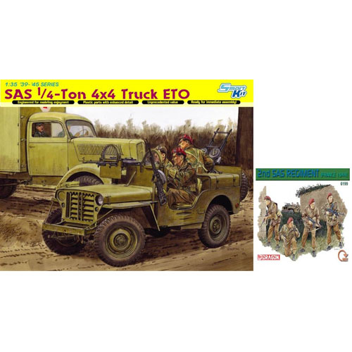 BD6725 1/35 SAS Raider 1/4 Ton 4x4 Truck ETO 1944 + 2nd SAS Regiment Figure Set - Smart Kit(인형 4개포함)