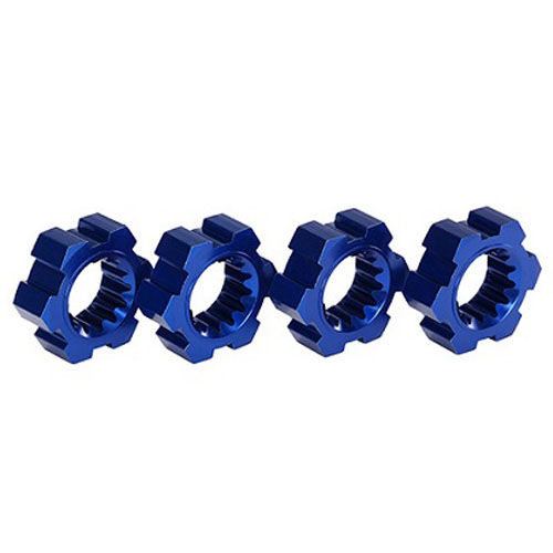 AX7756X Wheel hubs, hex, aluminum (blue-anodized) (4)