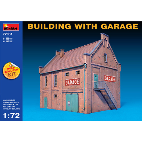 BE72031 1/72 Building with Garage(다색 사출 제품)