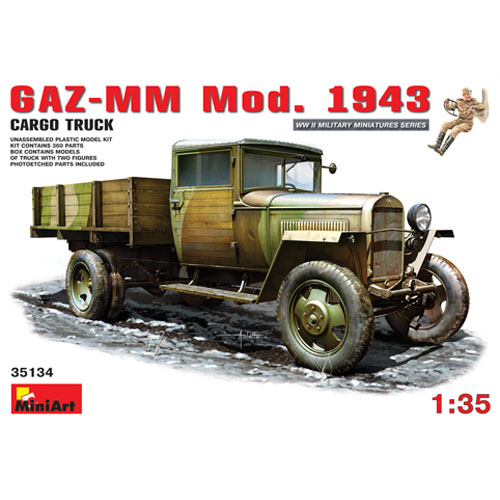 BE35134 1/35 GAZ-MM Mod.1943 Cargo Truck (인형 2개 에칭포함)