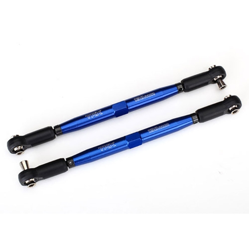 AX7748X Toe links, X-Maxx? (TUBES blue-anodized, 7075-T6 aluminum, stronger than titanium) (157mm) (2)/ rod ends, assembled with steel hollow balls (4)/ aluminum wrench, 10mm (1)