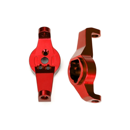 AX8232R Caster blocks, 6061-T6 aluminum (red-anodized), left and right