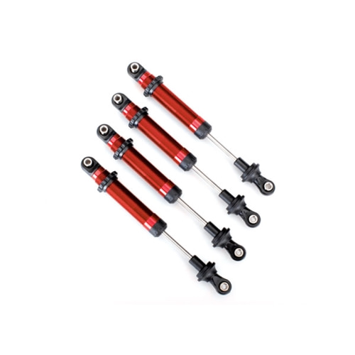 AX8160R Shocks, GTS, aluminum (red-anodized) (assembled without springs) (4) (for use with #8140R TRX-4 Long Arm Lift Kit)