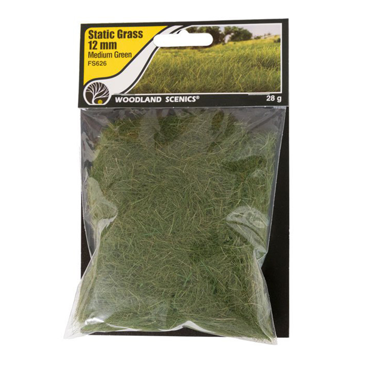 JWFS626 Static Grass Medium Green 12mm - 풀 세우기용 풀 재료 - 12mm 미디엄 그린