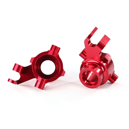 AX8937R Steering blocks, 6061-T6 aluminum (red-anodized), left &amp; right