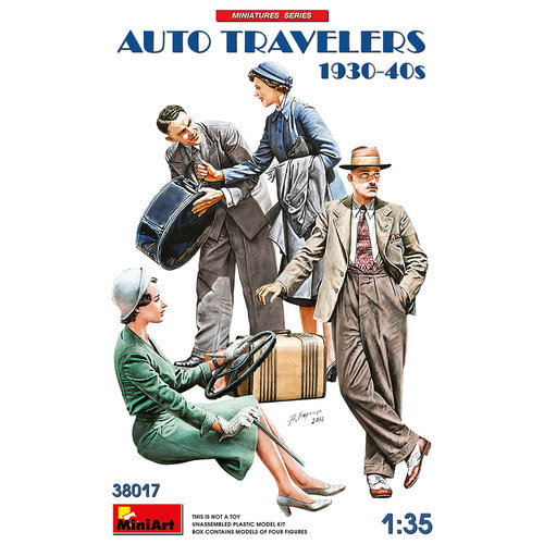 BE38017 1대35 자동차 여행객들 1930-40년대 - 차량 미포함