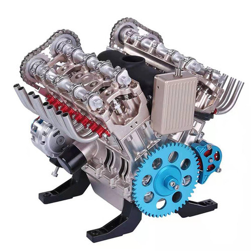 CUDM118 V8 Engine Metal Mechanical Engine Model 198 X 170 X 180mm - 작동 가능 모델