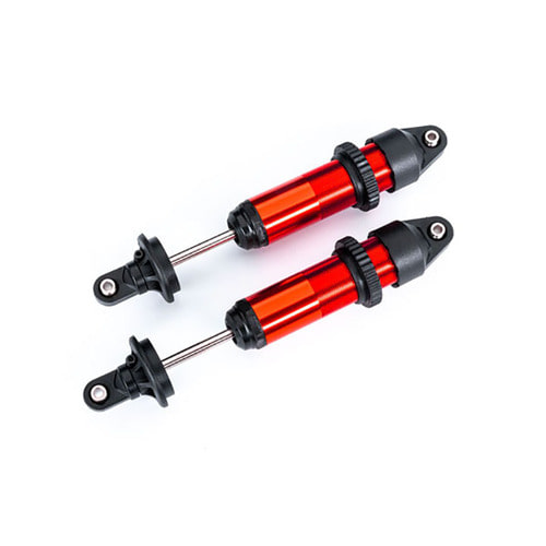 AX7861R Shocks,GTX,medium-aluminum,red-anodized-fully assembled w/o springs(2)