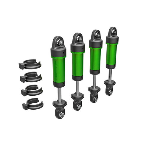AX9764-GRN Shocks, GTM, 6061-T6 aluminum (green-anodized) (fully assembled w/o springs) (4)