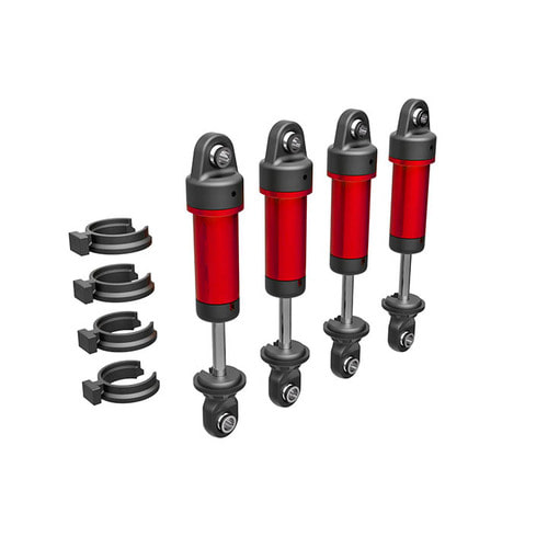 AX9764-RED Shocks, GTM, 6061-T6 aluminum (red-anodized) (fully assembled w/o springs) (4)