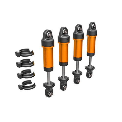 AX9764-ORNG Shocks, GTM, 6061-T6 aluminum (orange-anodized) (fully assembled w/o springs) (4)