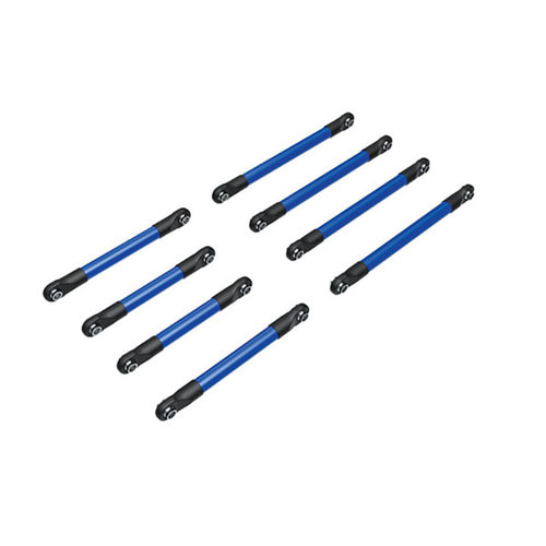 AX9749-BLUE Suspension link set, 6061-T6 aluminum (blue-anodized) (includes 5x53mm front lower links (2), 5x46mm front upper links (2), 5x68mm rear lower or upper links (4))