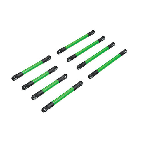 AX9749-GRN Suspension link set, 6061-T6 aluminum (green-anodized) (includes 5x53mm front lower links (2), 5x46mm front upper links (2), 5x68mm rear lower or upper links (4))