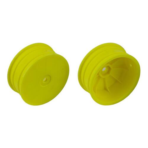 AA92363 4WD Front Wheels, 2.2&quot;, 12mm hex, +1.5mm, fluorescent yellow