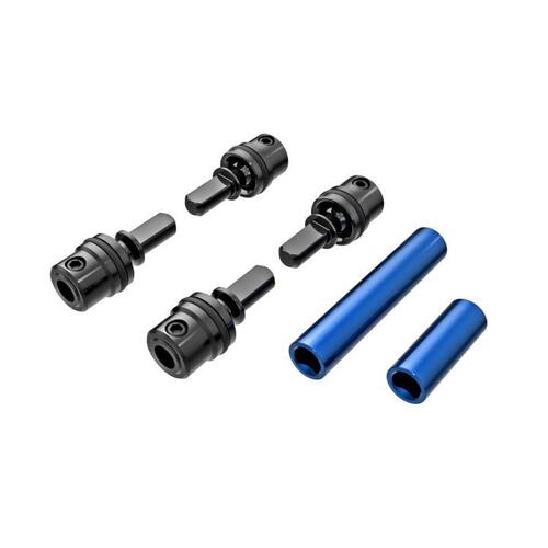 AX9751-BLUE Driveshafts (steel) (4)/ driveshaft 6061-T6 aluminum (blue-anodized)/ 1.6x7mm BCS (4)