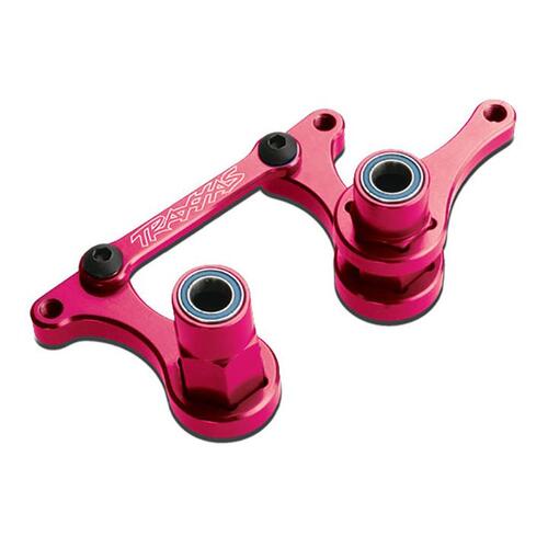 AX3743P Steering bellcranks,drag link pink-anodized 6061-T6 aluminum/5x8mm ball bearings-4