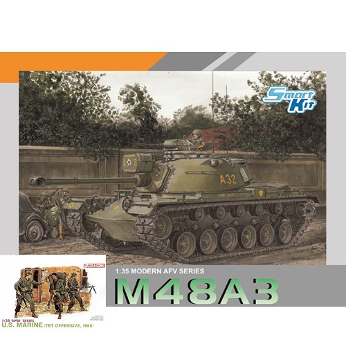 BD3546 1/35 M48A3 Patton - 베트남전 미해병대 인형 4개 포함