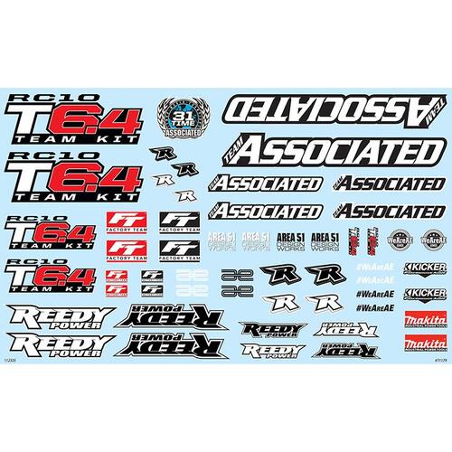 AA71179 RC10T6.4 Decal Sheet
