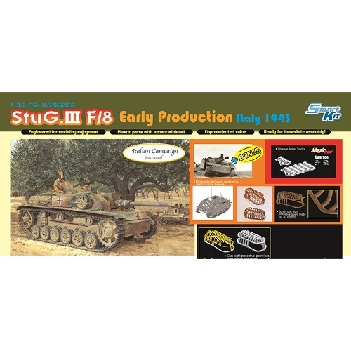 BD6620 1/35 StuG.III F/8 Early Production Italy 1943 - Smart Kit- 매직 트랙 및 3D파트 포함