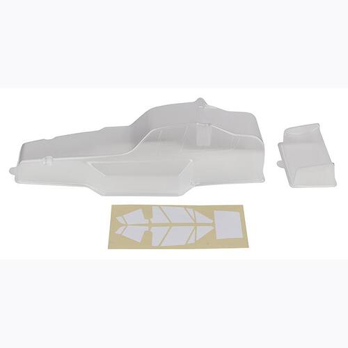 AA6159 RC10 Protech Body and Wing, clear, with window masks