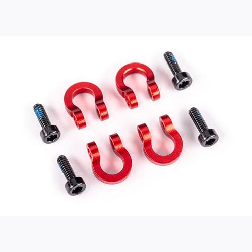 AX9734R Bumper D-rings,front or rear,6061-T6 aluminum red-anodized (4)