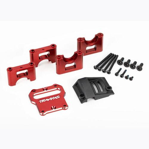 AX9584R Mount, center differential carrier, 6061-T6 aluminum (red-anodized)