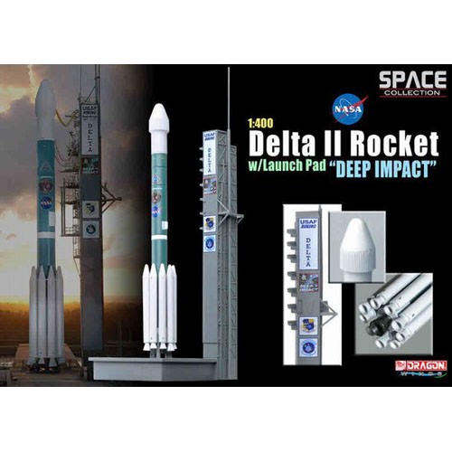 BD56243 1/400 Delta II Rocket w/launch Pad &#039;Deep Impact&#039; (Space)