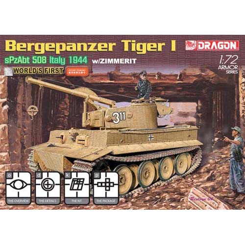 BD7210 1/72 Bergepanzer Tiger I w/Zimmerit coating
