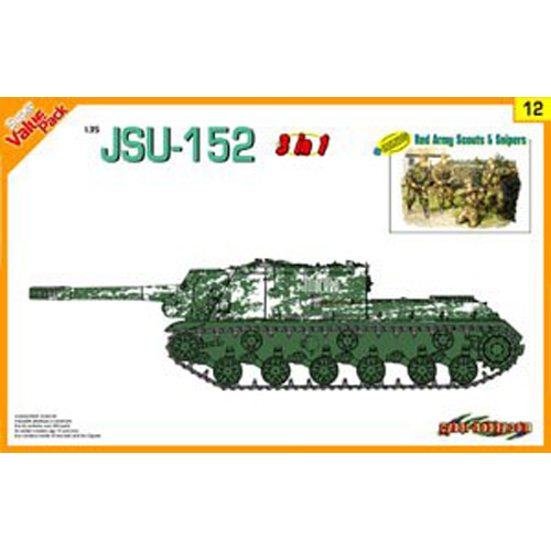 BD9112 1/35 JSU-152 (3 in 1) with value-added Magic Tracks and bonus Red Army Scouts and Snipers figure set (Orange Series)