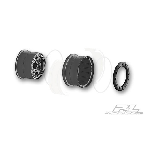 AP2712-15 Titus 1.9&quot; Black/Black Bead-Loc Front or Rear Wheels without weights for 1:18 &amp; Scale Crawler 12mm Hex