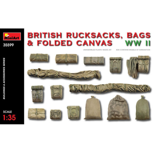 BE35599 1/35 British Rucksaks, Bags &amp; Folded Canvas WW--전차 미포함