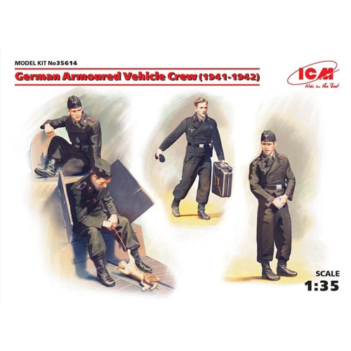 BICM35614 1/35 German Armoured Vehicle Crew (1941-1942) (4 figures and cat) (100% new molds)