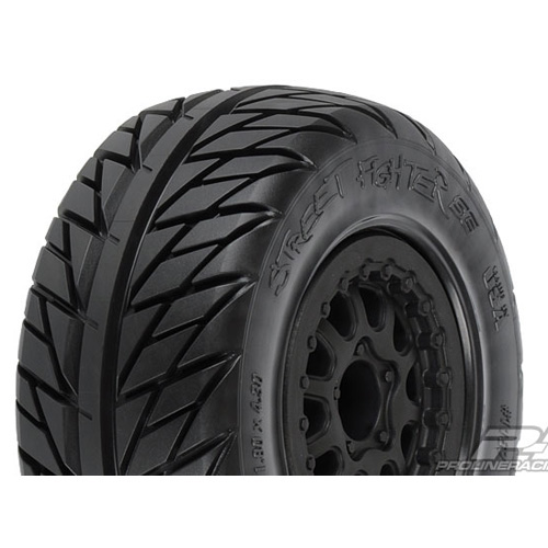 AP1167-17 Street Fighter SC 2.2&quot;/3.0&quot; Tires Mounted for Slash Rear, Slash 4x4 Front or Rear and Blitz Front or Rear, Mounted on Renegade Black Wheels