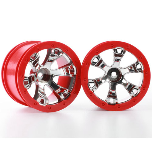 AX7271 Wheels Geode 2.2&#039;&#039; (chrome red beadlock style) (12mm hex) (2)