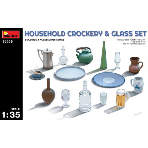BE35559 1/35 HOUSEHOLD CROCKERY &amp; GLASS SET