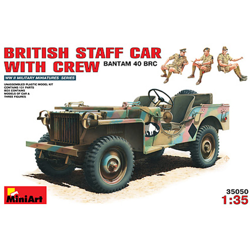 BE35050 1/35 British Staff Car w/Crew- 지프차 1대 인형 3명 포함