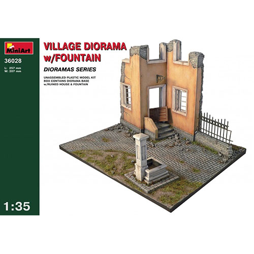 BE36028 1/35 Village Diorama w/Fontain