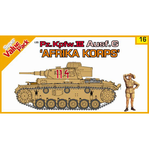 BD9116 1/35 Pz.Kpfw.III Ausf. G &#039;Afrika Korps&#039; With bonus German figure set &#039;Deutsche Afrika Korps&#039; brake cooling air-intake cover smoke candle rack photo-etched parts for Jerry can rac