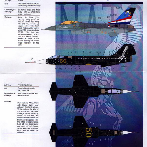 ESP48026 1/48 Wings of NATO (F-16 Falcon F-16A F-104 Starfighter F-104S)