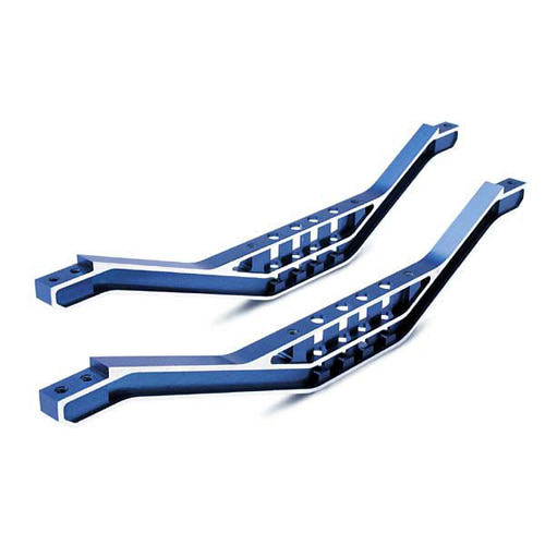 AX4923X Chassis braces lower machined 6061-T6 aluminum (blue) (2)/ hardware