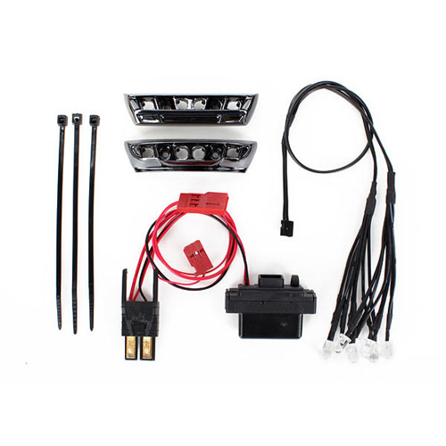 AX7185 LED light kit 1/16 E-Revo (includes power supply front &amp; rear bumpers light harness (4 clear 4 red) wire ties)
