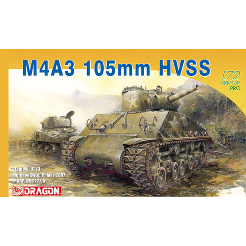 BD7313 1/72 Sherman M4A3 with 105mm Howitzer gun and HVSS - Armor Pro Series