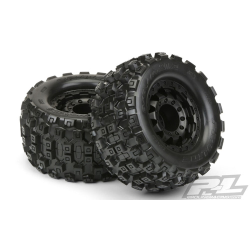 AP10125-18 Badlands MX28 2.8&quot; All Terrain Tires Mounted 1:10 몬스터 17mm 허브용 전천후 타이어(1쌍)